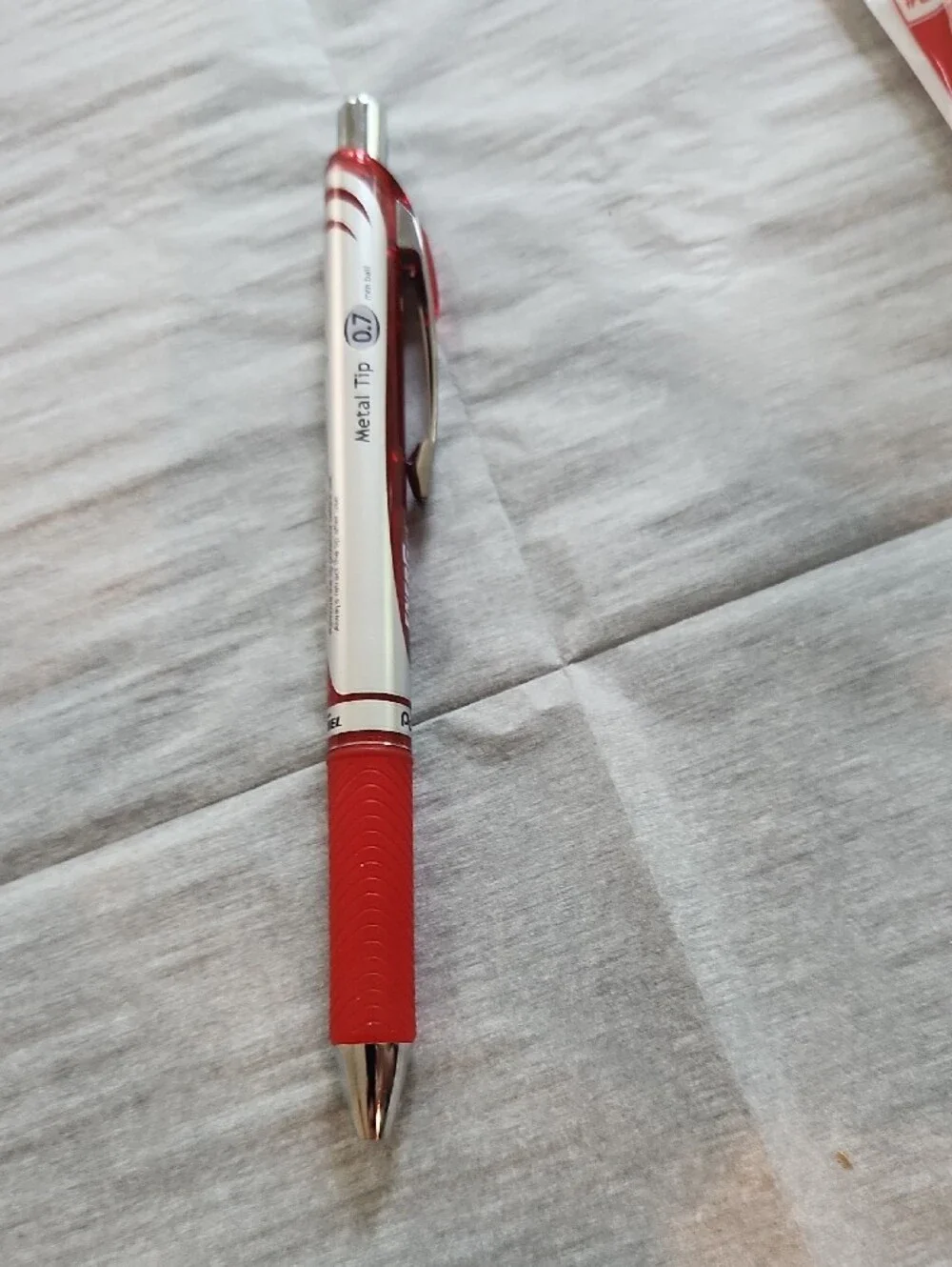 ENERGEL Red Gel Roller Pens with Red Grip - Pack